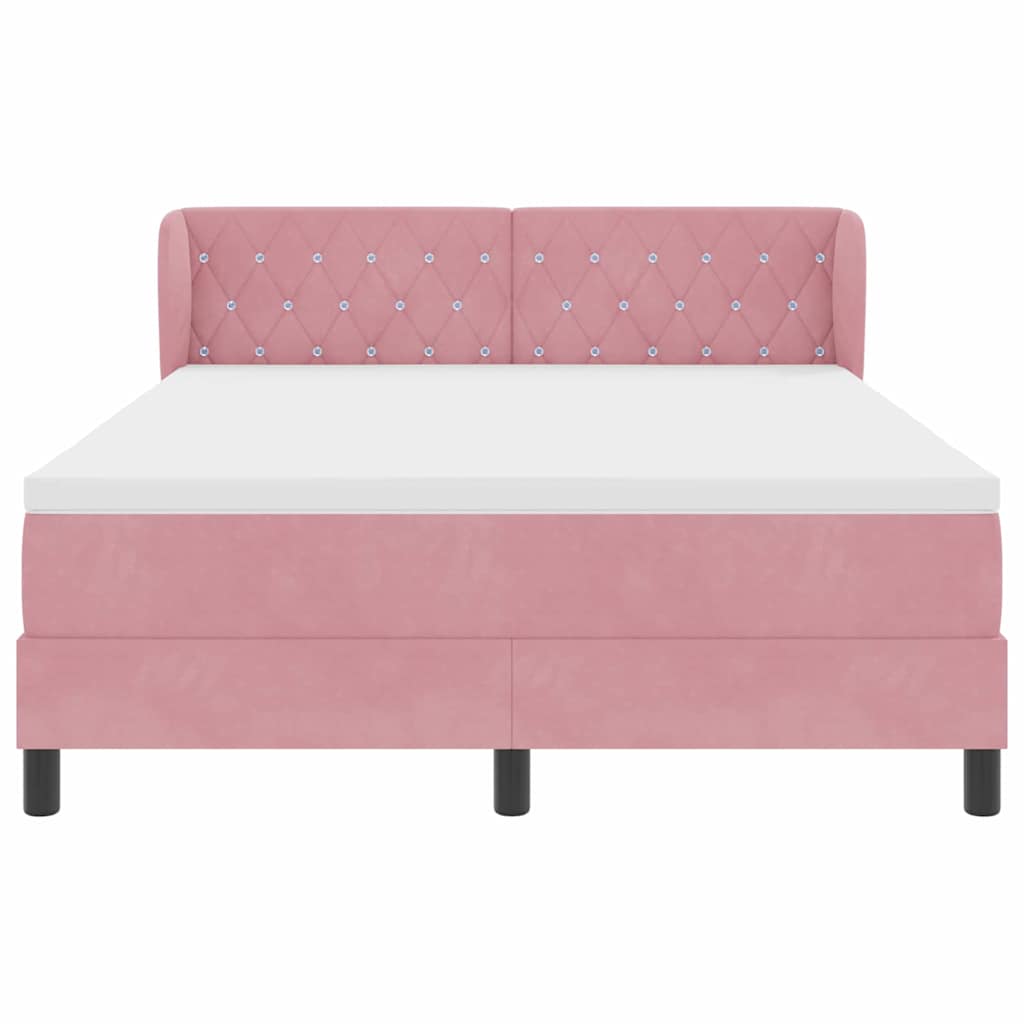 Boxspringbed met hoofdeinde Roze 160 x 200 cm Fluweel