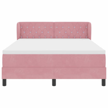 Boxspringbed met hoofdeinde Roze 160 x 200 cm Fluweel