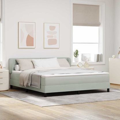 Boxspringbed met hoofdeinde Lichtgrijs 180 x 200 cm Fluweel