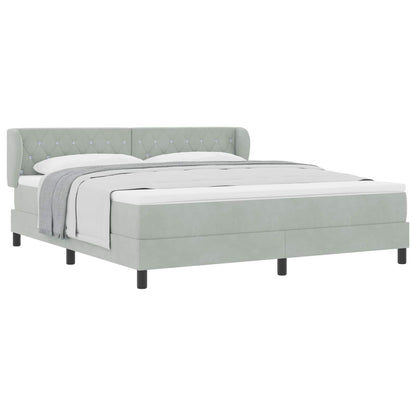 Boxspringbed met hoofdeinde Lichtgrijs 180 x 200 cm Fluweel