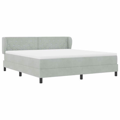Boxspringbed met hoofdeinde Lichtgrijs 180 x 200 cm Fluweel