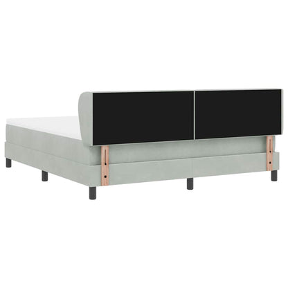 Boxspringbed met hoofdeinde Lichtgrijs 180 x 200 cm Fluweel