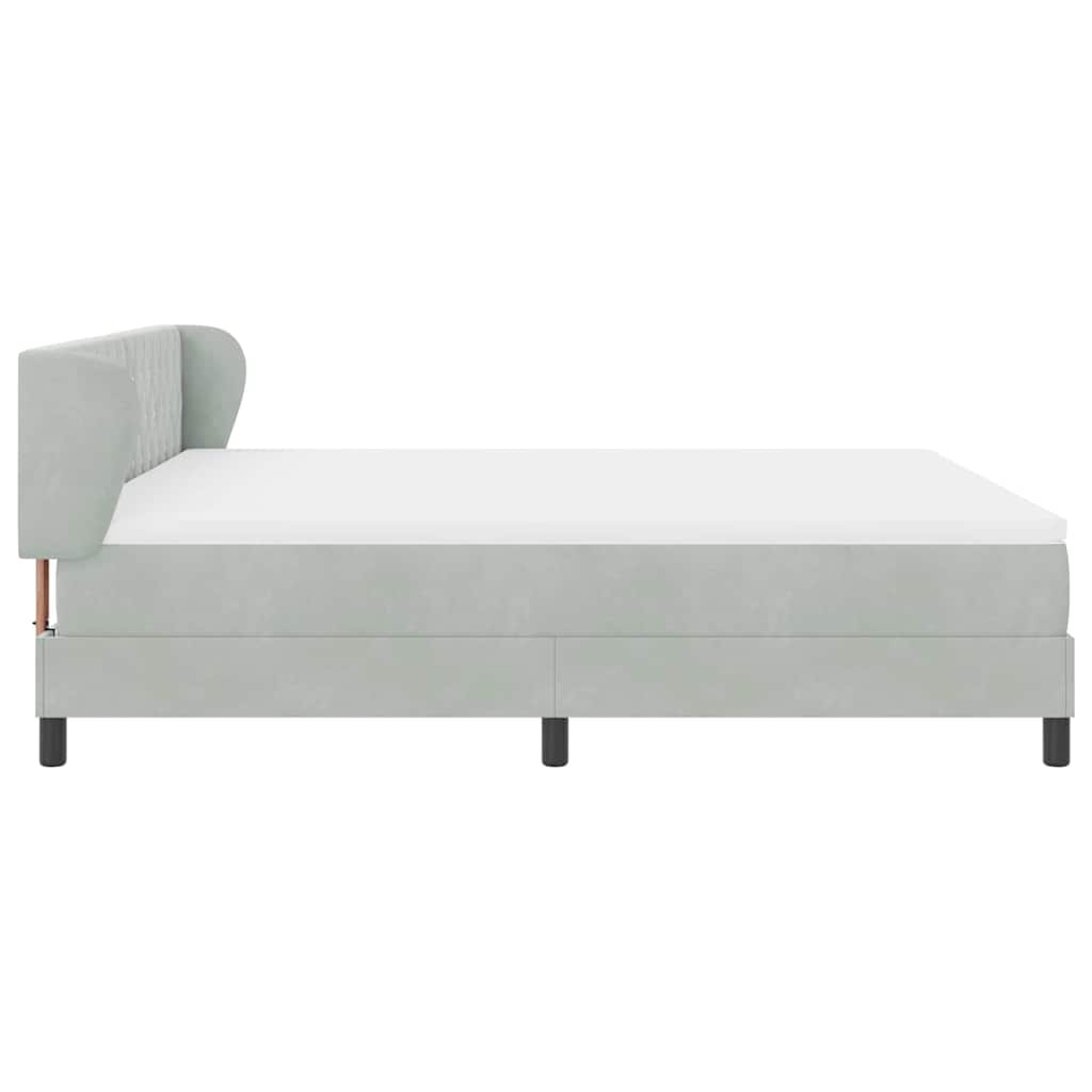 Boxspringbed met hoofdeinde Lichtgrijs 180 x 200 cm Fluweel
