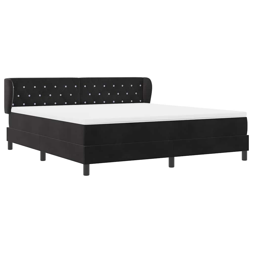 Boxspringbed met hoofdeinde Zwart 180 x 200 cm Fluweel