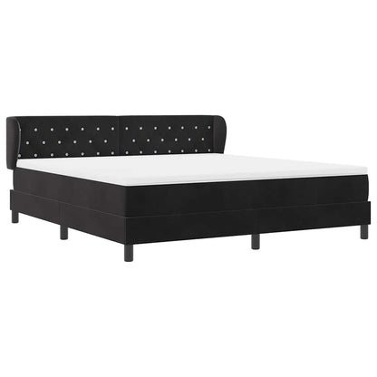 Boxspringbed met hoofdeinde Zwart 180 x 200 cm Fluweel
