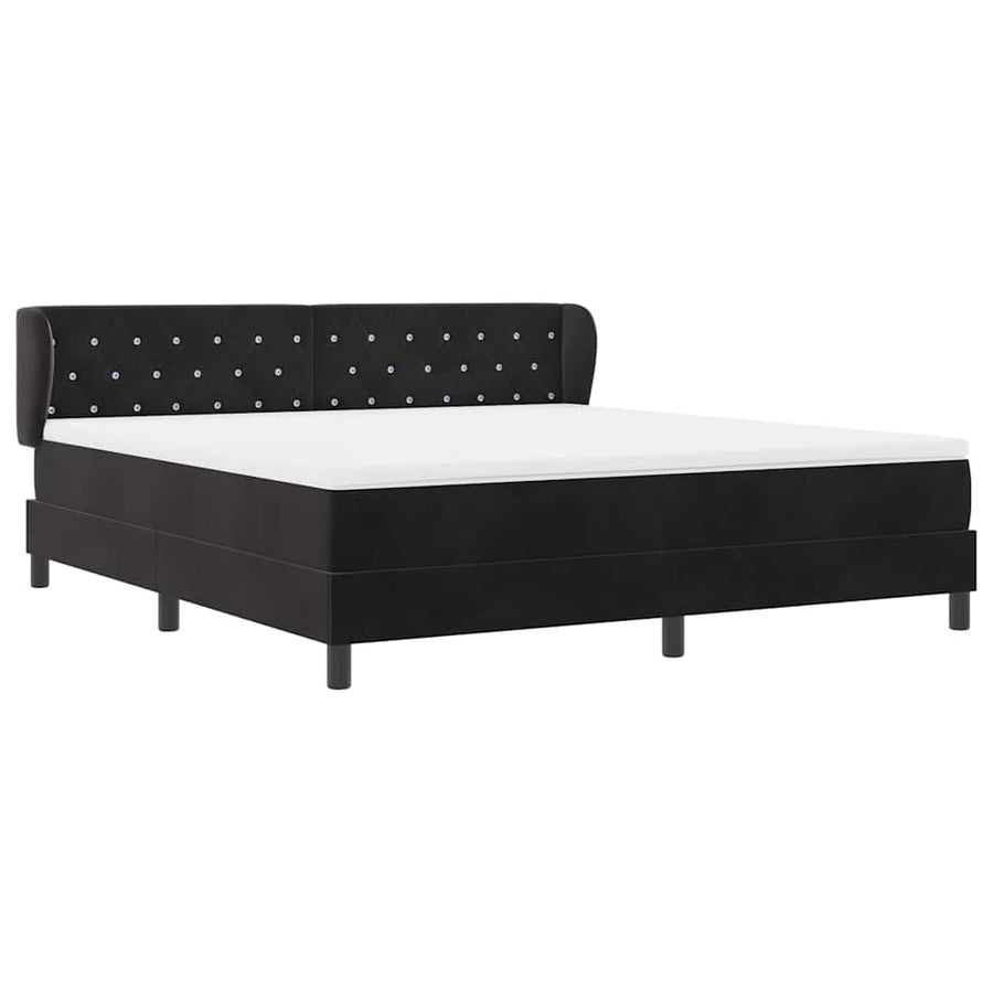 Boxspringbed met hoofdeinde Zwart 180 x 200 cm Fluweel