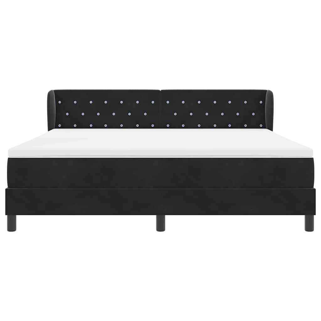 Boxspringbed met hoofdeinde Zwart 180 x 200 cm Fluweel