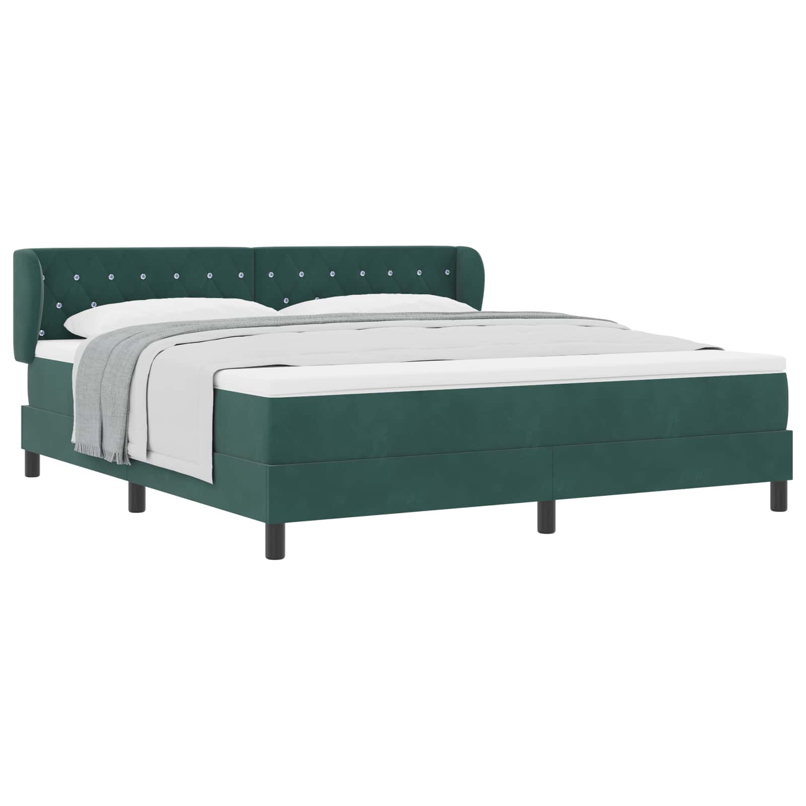 Boxspringbed met hoofdeinde Donkergroen 180 x 200 cm Fluweel