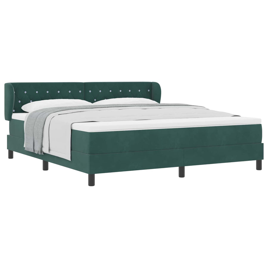 Boxspringbed met hoofdeinde Donkergroen 180 x 200 cm Fluweel