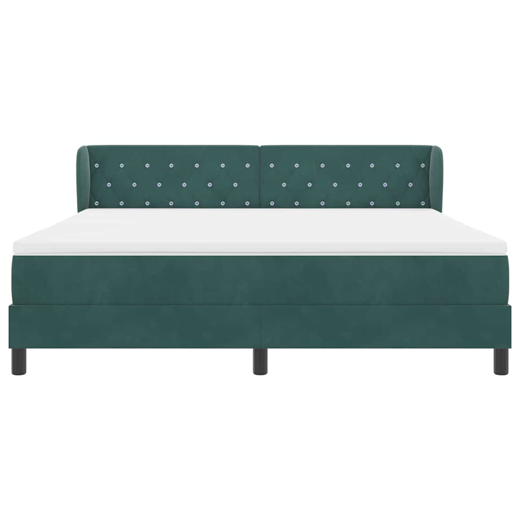 Boxspringbed met hoofdeinde Donkergroen 180 x 200 cm Fluweel