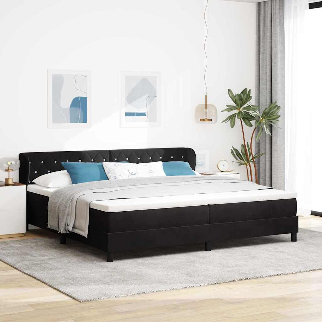 Boxspringbed met matras Zwart 200 x 200 cm Fluweel