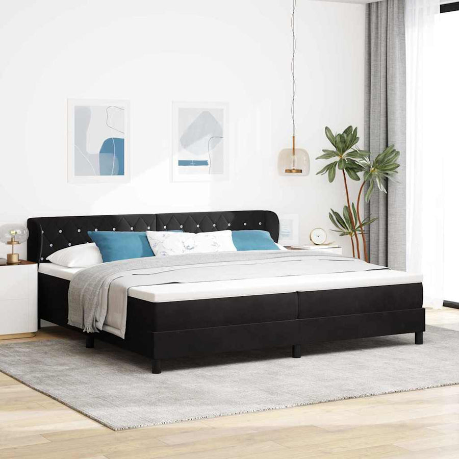 Boxspringbed met matras Zwart 200 x 200 cm Fluweel