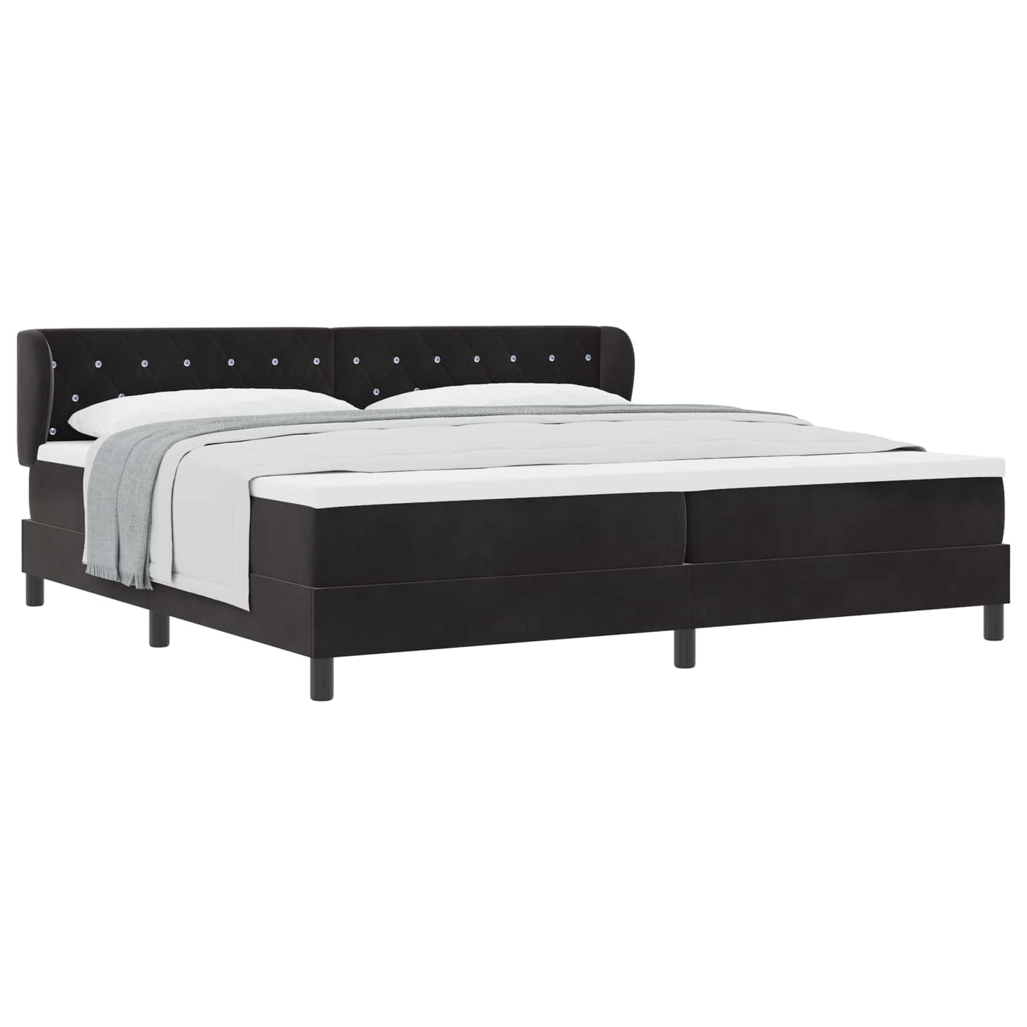 Boxspringbed met matras Zwart 200 x 200 cm Fluweel