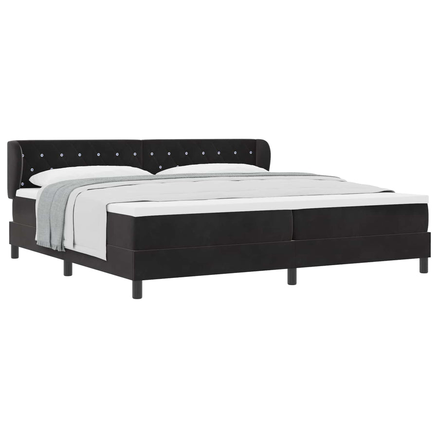 Boxspringbed met matras Zwart 200 x 200 cm Fluweel