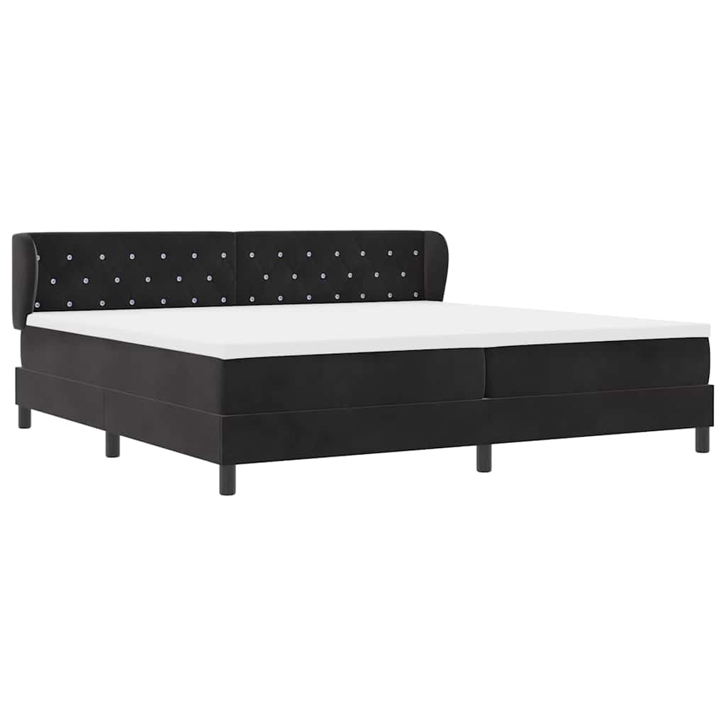 Boxspringbed met matras Zwart 200 x 200 cm Fluweel