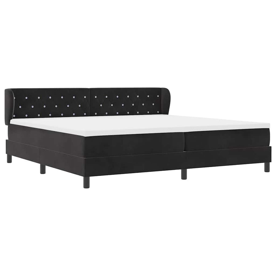 Boxspringbed met matras Zwart 200 x 200 cm Fluweel