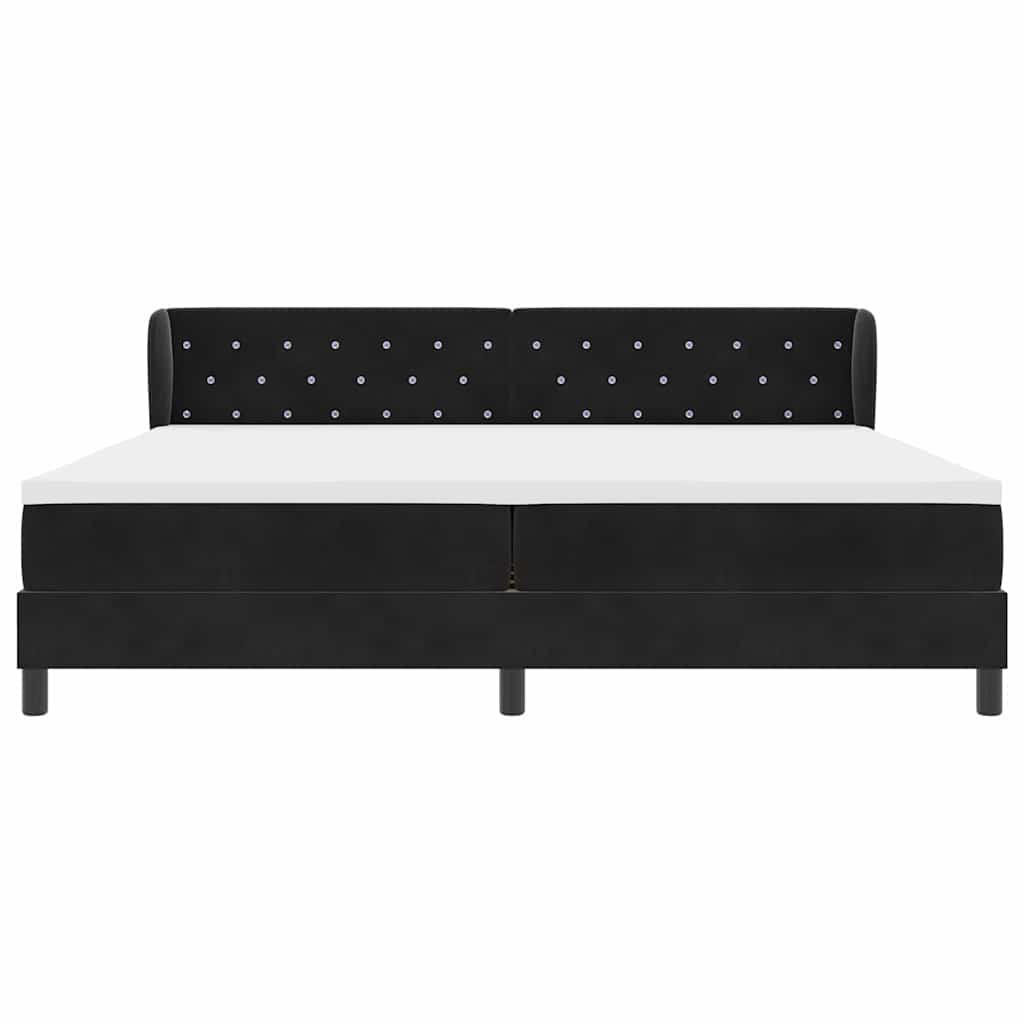 Boxspringbed met matras Zwart 200 x 200 cm Fluweel