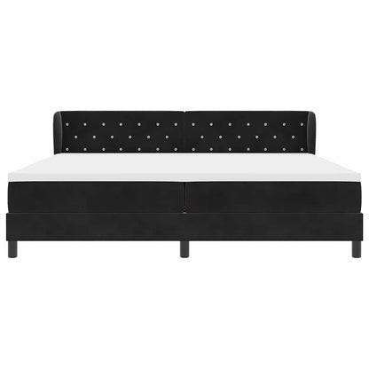 Boxspringbed met matras Zwart 200 x 200 cm Fluweel