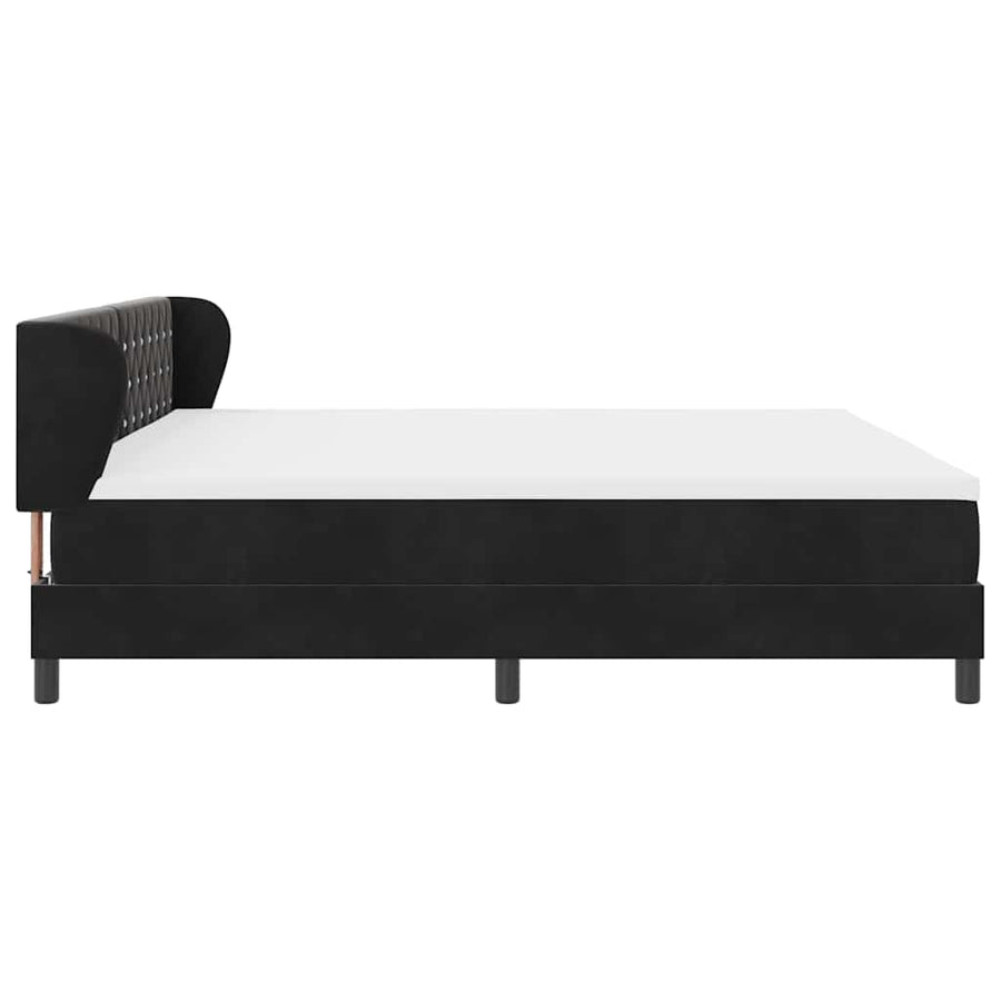 Boxspringbed met matras Zwart 200 x 200 cm Fluweel