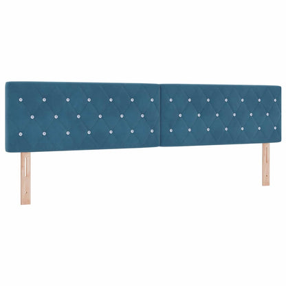 Boxspringbed met matras Donkerblauw 200 x 200 cm Fluweel