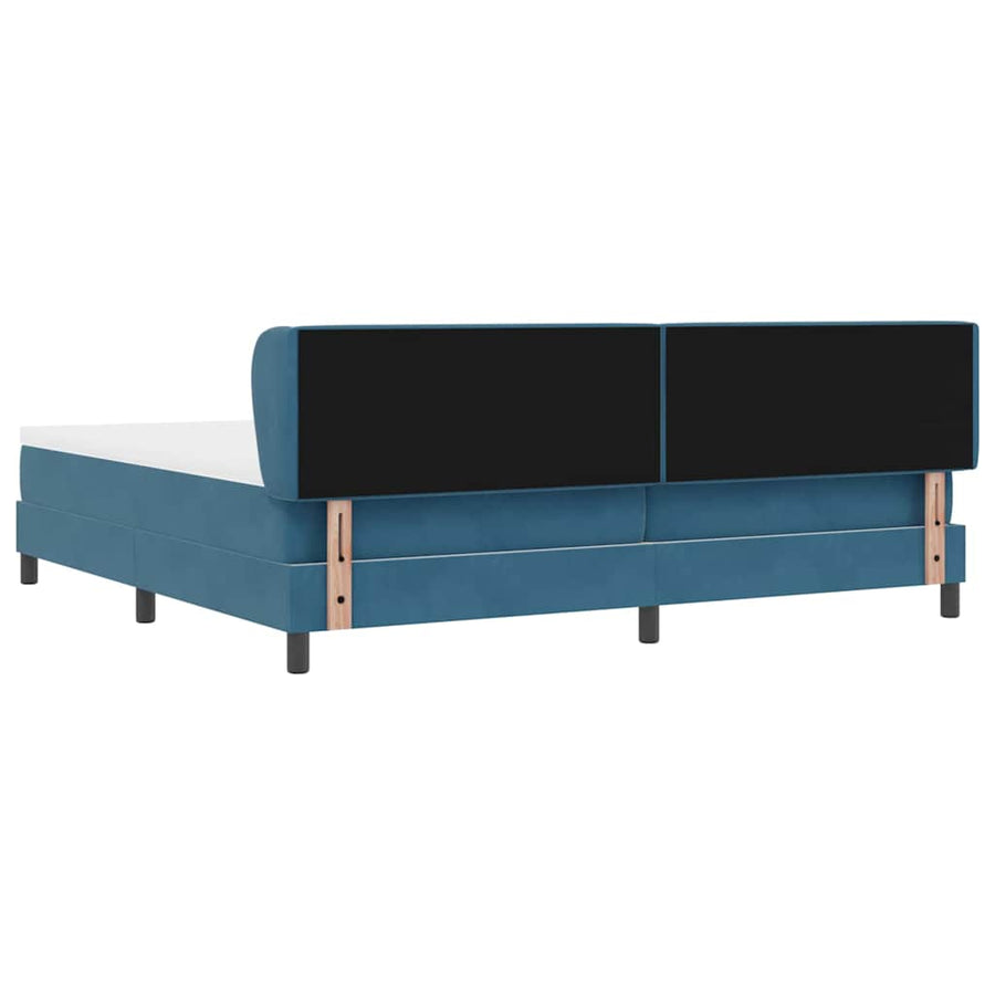 Boxspringbed met matras Donkerblauw 200 x 200 cm Fluweel