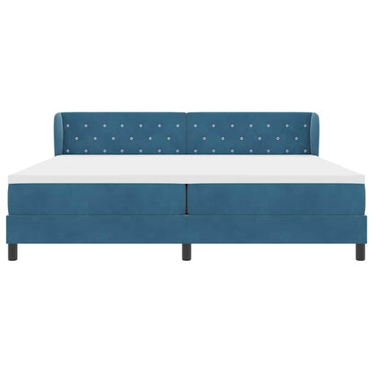 Boxspringbed met matras Donkerblauw 200 x 200 cm Fluweel