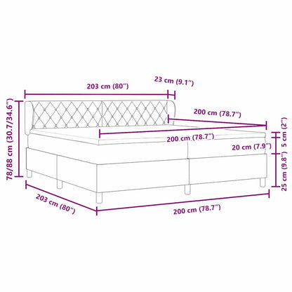 Boxspringbed met matras Donkerblauw 200 x 200 cm Fluweel