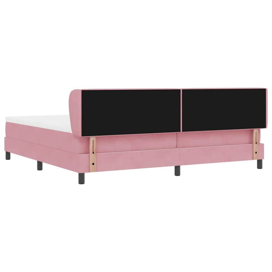 Boxspringbed met hoofdeinde Roze 200 x 200 cm Fluweel