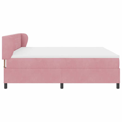 Boxspringbed met hoofdeinde Roze 200 x 200 cm Fluweel
