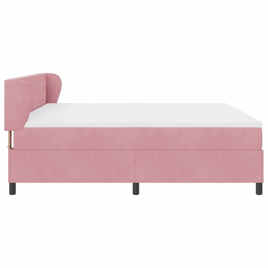 Boxspringbed met hoofdeinde Roze 200 x 200 cm Fluweel