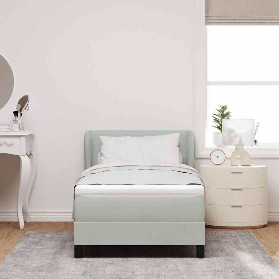 Boxspringbed met hoofdeinde Lichtgrijs 80 x 200 cm Fluweel
