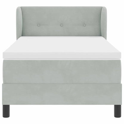 Boxspringbed met hoofdeinde Lichtgrijs 80 x 200 cm Fluweel