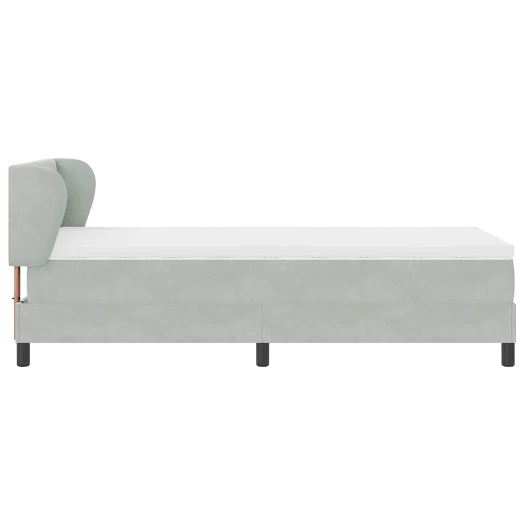 Boxspringbed met hoofdeinde Lichtgrijs 80 x 200 cm Fluweel