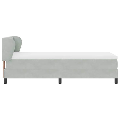 Boxspringbed met hoofdeinde Lichtgrijs 80 x 200 cm Fluweel