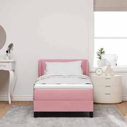 Boxspringbed met hoofdeinde Roze 80 x 200 cm Fluweel