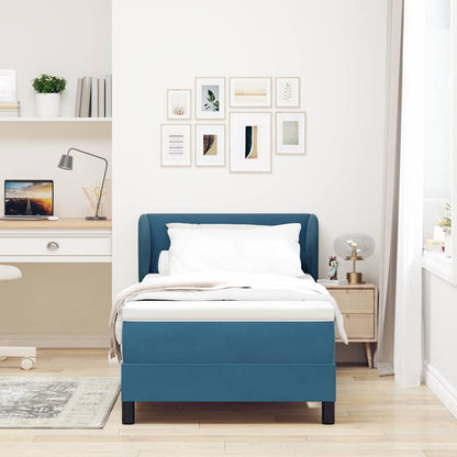 Boxspringbed met hoofdeinde Donkerblauw 100 x 200 cm Fluweel