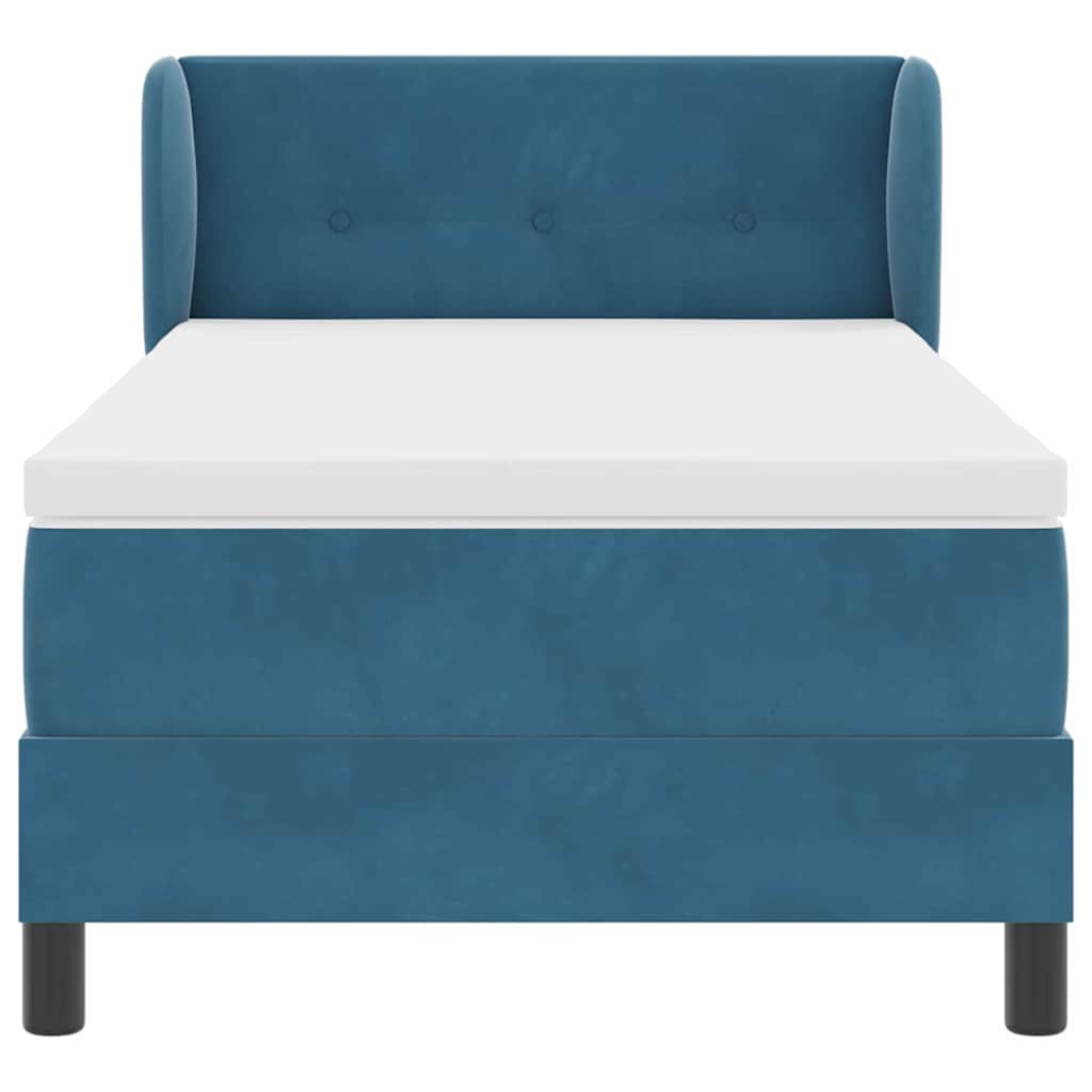 Boxspringbed met hoofdeinde Donkerblauw 100 x 200 cm Fluweel
