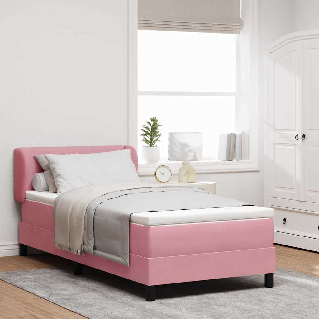 Boxspringbed met hoofdeinde Roze 100 x 200 cm Fluweel