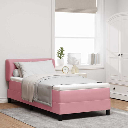 Boxspringbed met hoofdeinde Roze 100 x 200 cm Fluweel