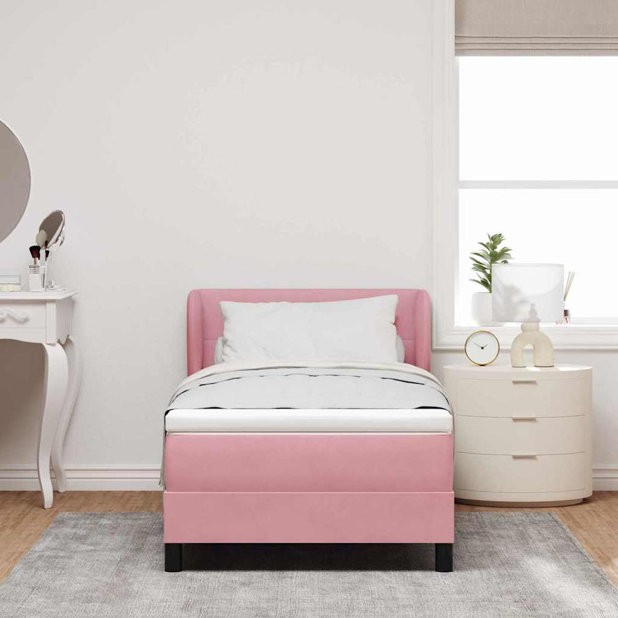 Boxspringbed met hoofdeinde Roze 100 x 200 cm Fluweel