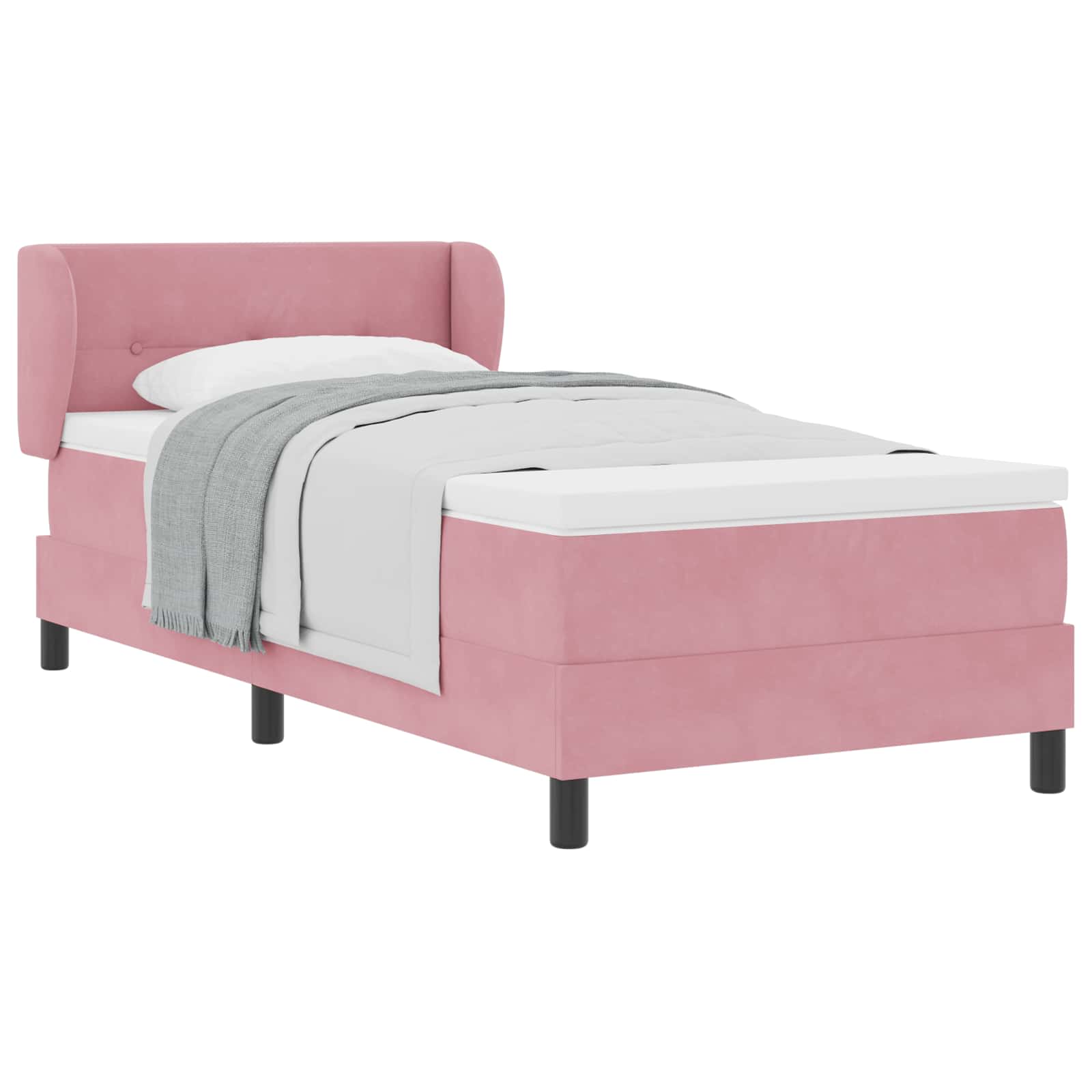 Boxspringbed met hoofdeinde Roze 100 x 200 cm Fluweel