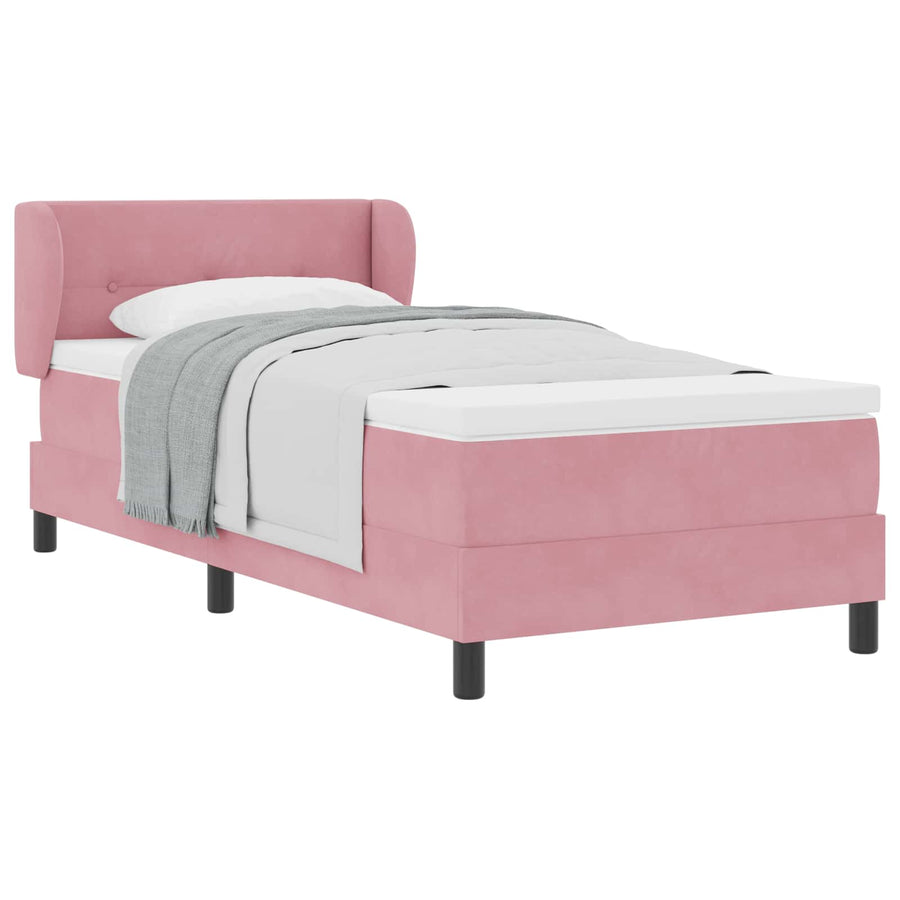 Boxspringbed met hoofdeinde Roze 100 x 200 cm Fluweel