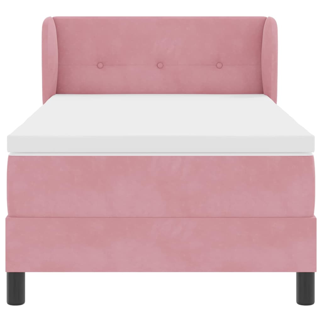 Boxspringbed met hoofdeinde Roze 100 x 200 cm Fluweel