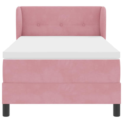 Boxspringbed met hoofdeinde Roze 100 x 200 cm Fluweel