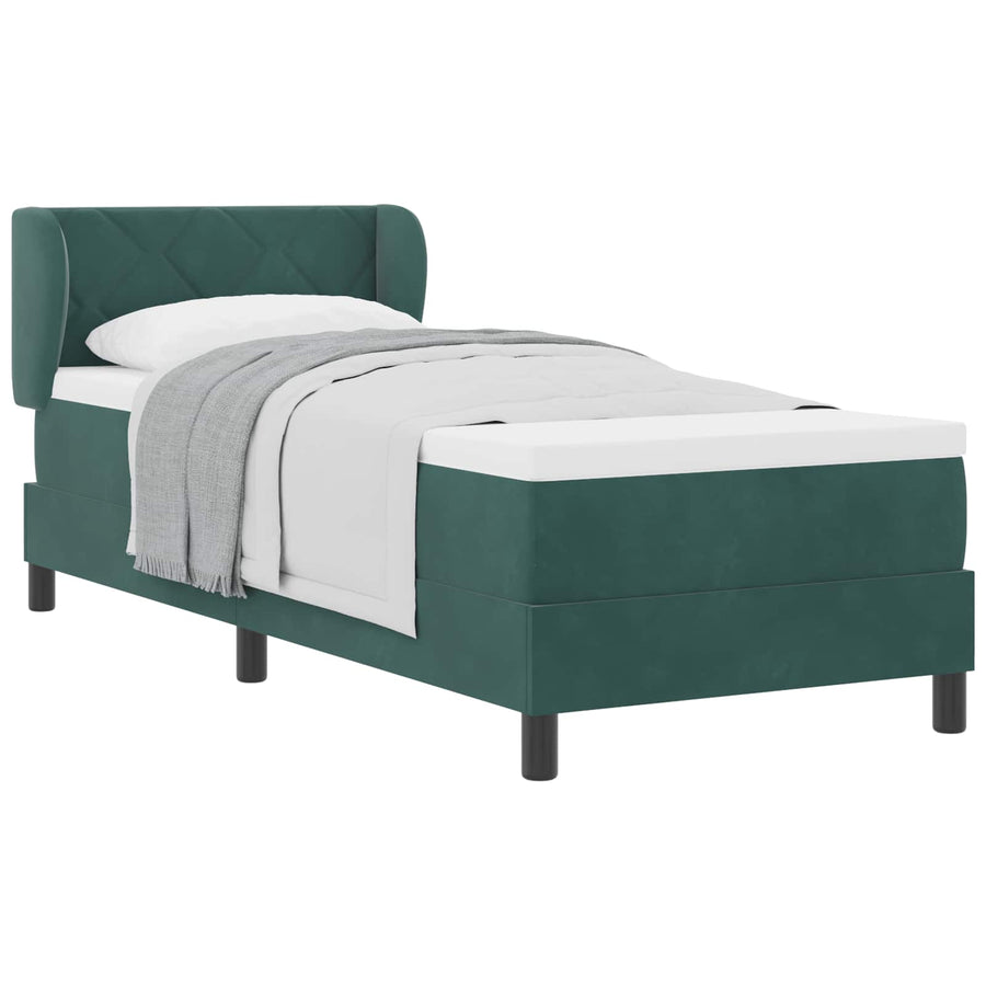 Boxspringbed met hoofdeinde Donkergroen 80 x 200 cm Fluweel