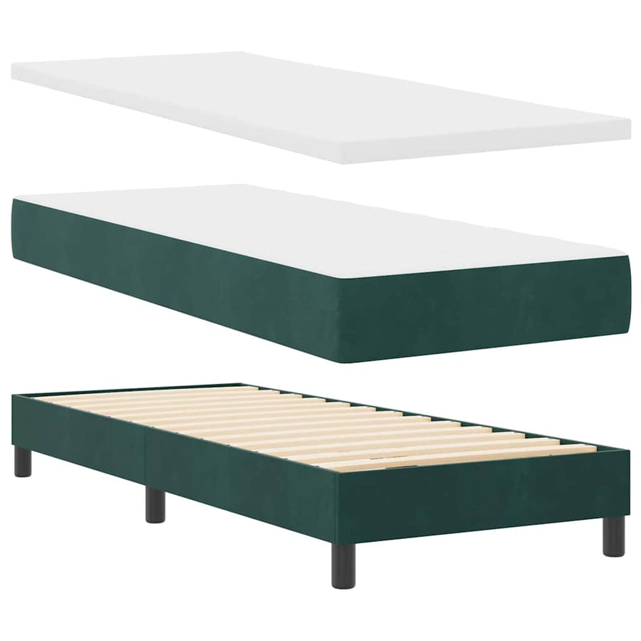 Boxspringbed met hoofdeinde Donkergroen 80 x 200 cm Fluweel