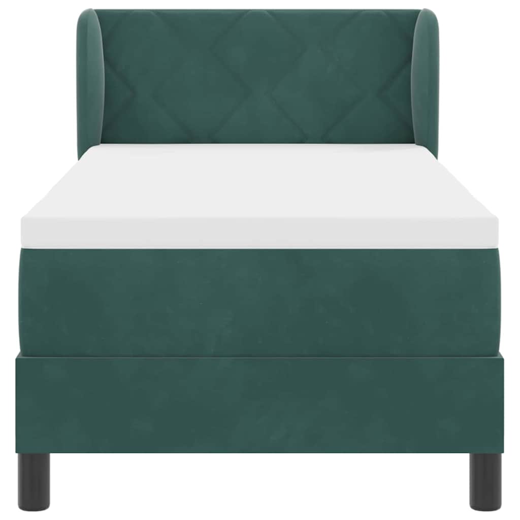 Boxspringbed met hoofdeinde Donkergroen 80 x 200 cm Fluweel