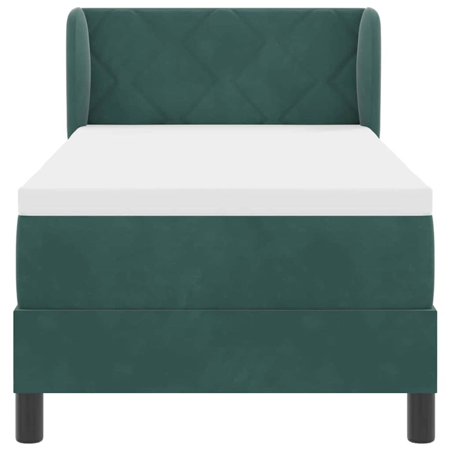 Boxspringbed met hoofdeinde Donkergroen 80 x 200 cm Fluweel