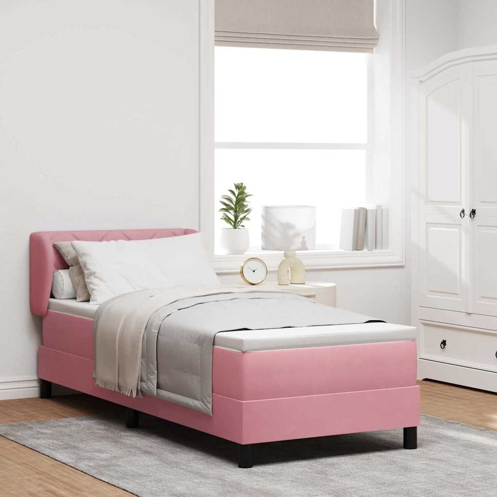Boxspringbed met hoofdeinde Roze 80 x 200 cm Fluweel
