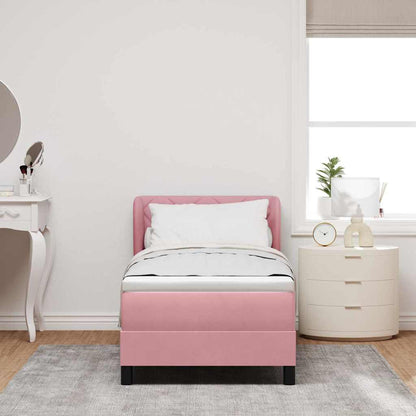 Boxspringbed met hoofdeinde Roze 80 x 200 cm Fluweel